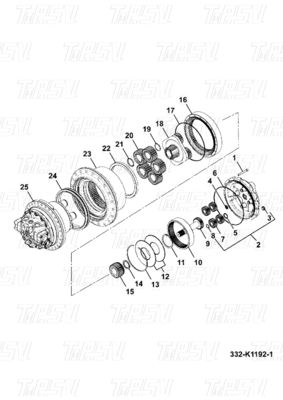 JS200 Excavator di acciaio Final Drive Travel Drive Catalogo motore 332/K1192