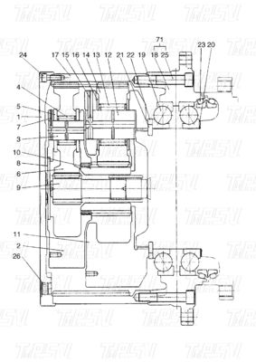 Catalogo di trasmissione planetaria dell'escavatore 401-00005A DX420 con motore oscillante idraulico