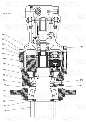 K1045875 DH80 Swing Drives per escavatori Catalogo Colori personalizzabili