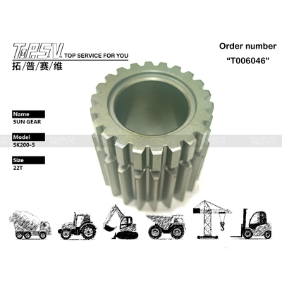2401P1273 Acciaio SK200-5 Excavator Travel 2 Stage Sun Gear in nero Alta Durabilità