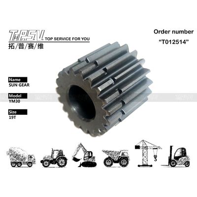 Alta precisione YM30 Excavator Travel 2 Stage Sun Gear per macchinari pesanti in finitura nera