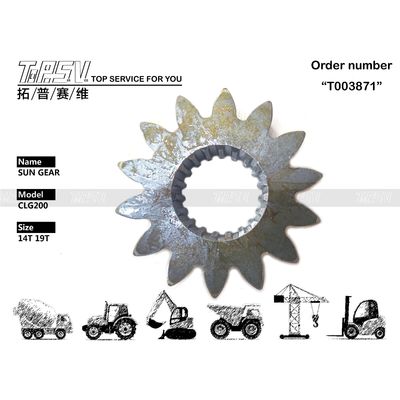 Alta resistenza CLG200 Swing escavatore 1 stadio Sun Gear Parti motore per attrezzature da costruzione