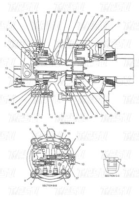 Catalogo colore personalizzato Swing Drive Reducer 312-6319 E308D