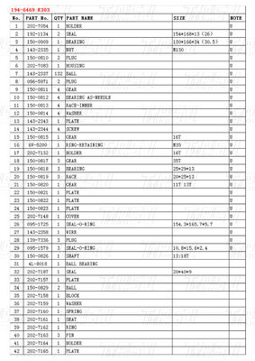 194-6469 Reduttori finali ottimizzati con bullone su catalogo di installazione E303
