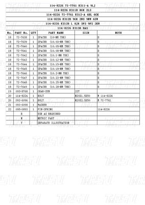 Catalogo Parti di propulsione oscillante per escavatori a bullone per CATERPILLAR Marche e modelli 114-8226 E312-A