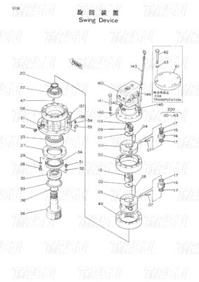 Colori personalizzati Swing Drive Units per escavatori bullone sul catalogo di installazione 9097683 EX60-1