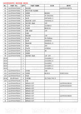 SK235 Motori idraulici di viaggio per scavatori Kobelco Catalogo LQ15V00007F1
