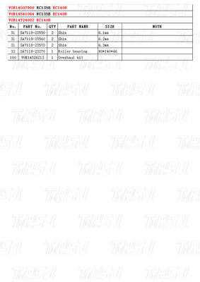 EC140B Reduttore di oscillazione planetaria per escavatore per catalogo Volvo VOE14507900