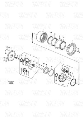 VOE14575732 Gearbox di viaggio per escavatori in acciaio per catalogo Volvo EC240B