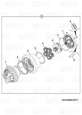 333/K0684 Casella di marcia per escavatori in acciaio con motore idraulico JS200 Catalogo