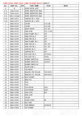 R110-7 Nero OEM Swing Excavator Motor Drive Parts Catalogo 31N4-10140