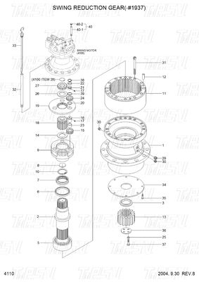 R210-7 Hyundai Swing Gear Box Catalogue 31N6-10150 Reducente planetario
