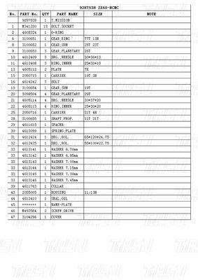 Catalogo del motore oscillante dell'escavatore per macchine e miniere energetiche 9287538 ZX60-HCMC