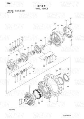 Catalogo dei motori di guida finale per escavatori 9233692 9261222