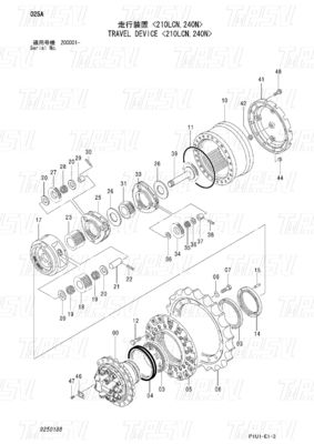 9250188 9269199 Colori personalizzati ZX200-3 Escavatore Viaggio Final Drive Catalogo Motor Drive