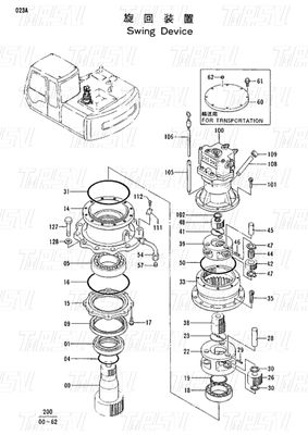 9111265 Pesante EX120-2 Escavatore Swing Drive Catalogo Sistema Motore idraulico