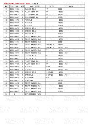 31N1-10140 31N1-10141 R80-7 Swing Drive Catalogo di escavatori Riducibile planetario Tipo varia a seconda del modello