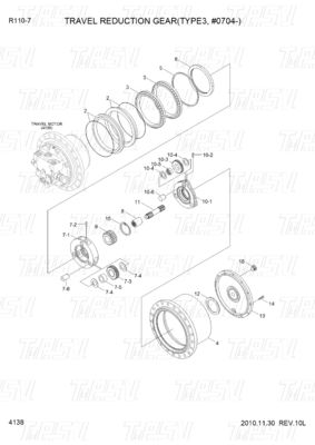 Dispositivo personalizzabile XKAY-01867 R110-7 Excavator Travel Drive con riduttore planetario e bullone su sistema