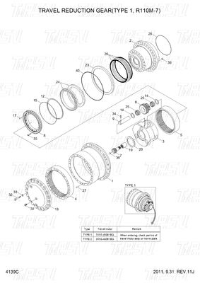 Bolt su XKAH-00901 R110M-7 Excavator Travel Drive Catalog Motor per un'installazione rapida e comoda
