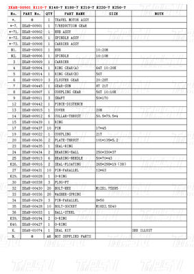 Bolt su XKAH-00901 R110M-7 Excavator Travel Drive Catalog Motor per un'installazione rapida e comoda