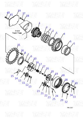 Colori personalizzati 708-8H-00320 PC360-7 Excavator Travel Drive Catalogue Motor in nero per prestazioni
