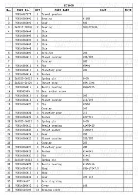 Motore oscillante idraulico Motor Drive VOE14667677 EC300D Excavator Final Drive Catalogo parti per prestazioni