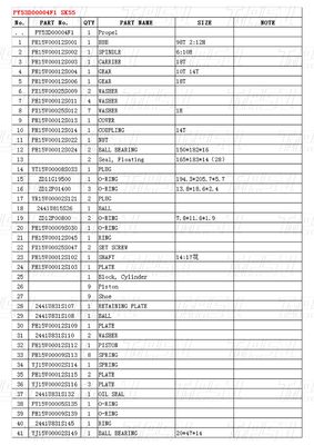 Varia a seconda del modello PY53D00004F1 SK55 Catalogo di azionamento di escavatori