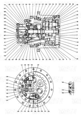 Bolt-on 2441U829F1 SK120-3 Excavator Travel Drive Catalog Motor Compatibile con diversi marchi e modelli di escavatori