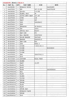 Bolt-on 2441U829F1 SK120-3 Excavator Travel Drive Catalog Motor Compatibile con diversi marchi e modelli di escavatori