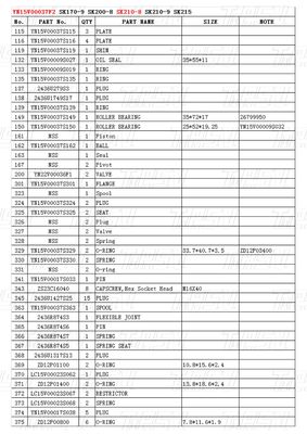 Servizi di riparazione di macchine YN15V00037F2 SK210-8Escavatori Viaggi Drvie Catalogo Parti per il trasporto Imballaggio Scatola di legno