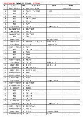 Installazione Bolt-on LQ15V00007F2 Excavator Travel Drive Catalogo varia a seconda del modello
