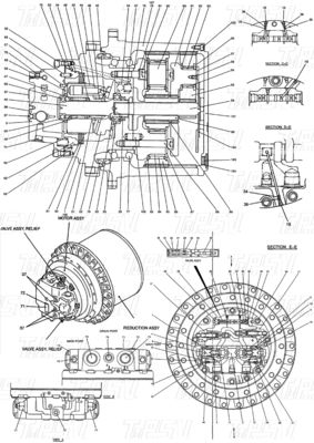 Installazione Bolt-on LQ15V00007F2 Excavator Travel Drive Catalogo varia a seconda del modello