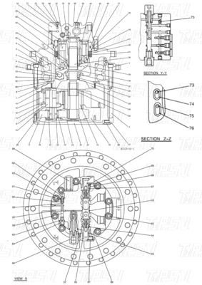 Colore nero LC15V00026F1 SK350-8 Excavator Final Drive Catalog Parts for Performance