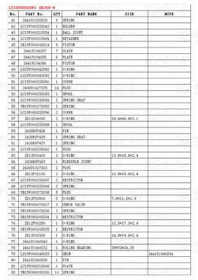 Colore nero LC15V00026F1 SK350-8 Excavator Final Drive Catalog Parts for Performance