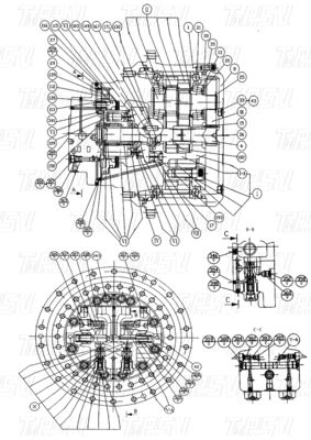 Scatola di legno 11C0264 CLG225C Swing Drive per escavatore Catalogo Gear Box Imballaggio di trasporto varia a seconda del modello