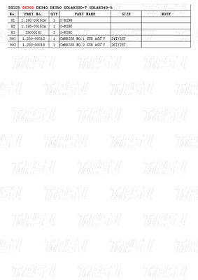 K1003134 DX300 Excavator Travel Drive Catalog Bolt On Steel Assemblies con riduttori planetari
