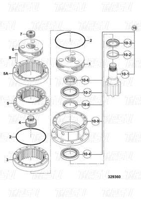Bolt personalizzato su JRC0007 JS220 Swing Drive Catalogo scavatore In stock