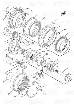 102-6500 E315-A Excavator Travel Drive Catalogo Bolt-on In stock Nero Colore di fabbrica