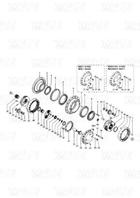 096-4315 096-6334 099-3665 E200B Escavatore Travel Drive Catalogo Parti del motore per vari modelli