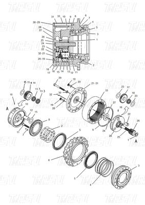 Acciaio economico 114-1484 E320B Escavatore Travel Drive Catalogo Motor Drive Per l'energia/minerazione