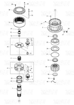 Good price K1002518B K1002518 K1002518A 130401-00021 DX300 Swing Drive Catalogo di escavatori con diversi modelli di escavatori Capacità in linea