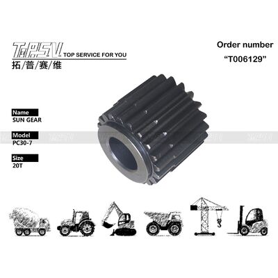 FUFRP-1159-08 Ingranaggio solare a 2 stadi per traslazione escavatore PC30-7 ad alta precisione, colore nero