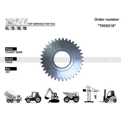 Colore nero JCM913 Escavatore Viaggio 1st Stage Planetary Gear con trattamento termico e tecnica di forgiatura
